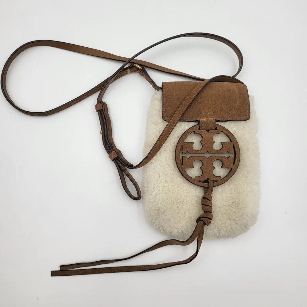 Tory Burch Boa Mirror Shoulder Sling Bag with Flap.
